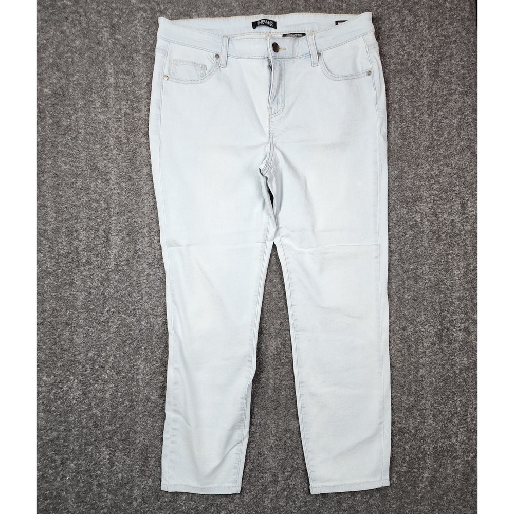 Buffalo David Bitton Aubrey Capri Jeans Womens 12/32 Light Blue Mid-Rise Soft